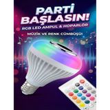 Mbb E-Ticaret Bluetooth Rgb LED Hoparlörlü Akıllı Ampul - Renkli Müzikli Lamba ve Kumanda