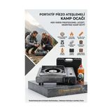 Mbb E-Ticaret Çantalı Gri Portatif Kamp Ocağı + 1 x Kartuş Piknik Ocağı Otomatik Ateşlemeli 723181