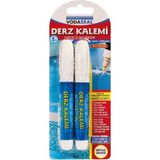Mbb E-Ticaret Çift Uçlu Su Bazlı Kokusuz Kalıcı Derz Kalemi Beyaz 2 Adet