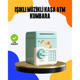 Mbb E-Ticaret Çocuklar İçin Su Yeşili ATM Kasa Tasarımlı Şifreli Kumbara