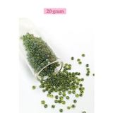 Mbb E-Ticaret Dökme Cam Kum Boncuk (8/0) 3 mm - 20 Gram - Şeffaf Alacalı Yeşil - BNC171