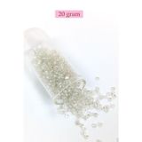 Mbb E-Ticaret Dökme Cam Kum Boncuk (8/0) 3 mm - 20 Gram - Şeffaf Gümüş - BNC160