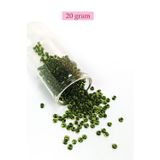 Mbb E-Ticaret Dökme Cam Kum Boncuk (8/0) 3 mm - 20 Gram - Şeffaf Yeşil Siyah - BNC179