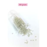 Mbb E-Ticaret Dökme Cam Kum Boncuk (8/0) 3 mm - 60 Gram - Şeffaf Beyaz - BNC197
