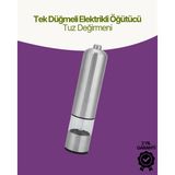 Mbb E-Ticaret Elektrikli Baharat Öğütücü Pilli Paslanmaz Çelik Otomatik Tuz Karabiber Değirmeni