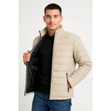 Mbb E-Ticaret Erkek Bomber Mont Su Itici Kapitone Astarlı Fermuarlı Cepli Ceket - Bej