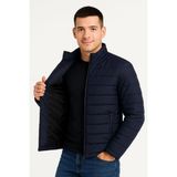 Mbb E-Ticaret Erkek Bomber Mont Su Itici Kapitone Astarlı Fermuarlı Cepli Ceket - Lacivert - XL
