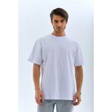 Mbb E-Ticaret Erkek Düz Yazlık Kısa Kol Tişört Bisiklet Yaka Oversize T-Shirt - Beyaz
