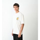Mbb E-Ticaret Erkek Kısa Kol Yazlık Tişört Bisiklet Yaka Baskılı Oversize T-Shirt - Beyaz - 2XL