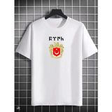 Mbb E-Ticaret Erkek Kısa Kol Yazlık Tişört Bisiklet Yaka Baskılı Oversize T-Shirt - Beyaz - XL