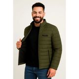 Mbb E-Ticaret Erkek Mikro Su Itici Kapitone Baskılı Astarlı Fermuarlı Bomber Mont - Haki - XL