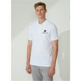 Mbb E-Ticaret Erkek Pike Polo Yaka Tişört Düğmeli Baskılı T-Shirt - Beyaz - XL