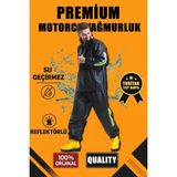 Mbb E-Ticaret Erkek Premium Motorcu Kurye Yağmurluk Takım Su Geçirmez Pvc Kumaş Reflektörlü - Siyah - Çok Renkli