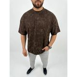 Mbb E-Ticaret Erkek Premium Tişört Osy Yumuşak Dokulu Yıkamalı Oversize T-Shirt - Kahverengi