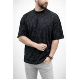 Mbb E-Ticaret Erkek Premium Tişört Osy Yumuşak Dokulu Yıkamalı Oversize T-Shirt - Siyah