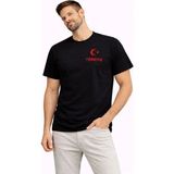Mbb E-Ticaret Erkek Türkiye Ay Yıldız Baskılı Taraftar Forma T-Shirt - Siyah