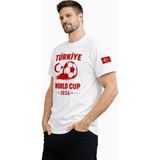 Mbb E-Ticaret Erkek Türkiye World Cup 2026 Baskılı Tişört Futbol Temalı Forma T-Shirt - Beyaz