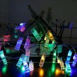 Mbb E-Ticaret GD972 Şerit Pilli Aydınlatma 2 Metre 10 Adet Rgb Mandal LED