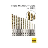 Mbb E-Ticaret Hss Matkap Ucu 1/4 Hex 13 Parça Hss Tungsten Karbür Matkap Uç 1.5-6.5mm Titanyum 722460