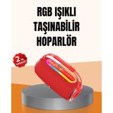 Mbb E-Ticaret IPX6 Su Geçirmez RGB LED Işıklı Taşınabilir Bluetooth Hoparlör 2400 mAh