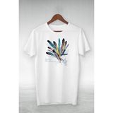 Mbb E-Ticaret Kadın Baskılı T-Shirt Kısa Kol Bisiklet Yaka Oversize Rahat Kalıp Tişört - Beyaz - XL