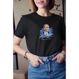 Mbb E-Ticaret Kadın Kısa Kol Yazlık Tişört Bisiklet Yaka Atatürk Baskılı T-Shirt - Siyah