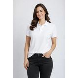 Mbb E-Ticaret Kadın Polo Yaka Tişört Pike Kumaş Kısa Kol Regular Fit Yazlık T-Shirt - Beyaz - 2XL