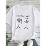 Mbb E-Ticaret Kadın T-Sirt "ı've Got Your Back" Baskılı Kısa Kol Tişört - Beyaz - 2XL