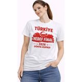 Mbb E-Ticaret Kadın Türkiye Baskılı Tişört Ay Yıldız 2026 Dünya Kupası Taraftar Forma T-Shirt - Beyaz