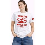 Mbb E-Ticaret Kadın Türkiye World Cup 2026 Baskılı Tişört Futbol Temalı Forma T-Shirt - Beyaz - XL