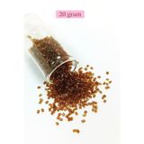 Mbb E-Ticaret Kesme Cam Boncuk 2mm - 20 Gram - Şeffaf Açık Kahve -bnc343