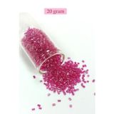 Mbb E-Ticaret Kesme Cam Boncuk 2mm - 20 Gram - Şeffaf Koyu Pembe -bnc346