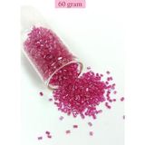 Mbb E-Ticaret Kesme Cam Boncuk 2mm - 60 Gram - Şeffaf Koyu Pembe - Bnc394