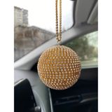 Mbb E-Ticaret Kristal Taşlı Disko Topu Dikiz Ayna Süsü Küçük 6cm Altın