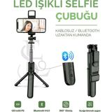 Mbb E-Ticaret LED Işıklı Selfie Çubuğu Bluetooth Kumandalı Kablosuz Tripot Selfie Monopod Selfie Stick