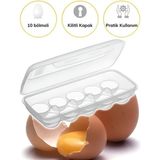 Mbb E-Ticaret Mbb Eticaret 10 Bölmeli Kilitli Kapaklı Yumurtalık Saklama Kutusu YU110