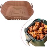 Mbb E-Ticaret Mbb Eticaret Renkli Isıya Dayanıklı Yıkanılabilir Silikon Fırın ve Airfryer Kare Model Pişirme Matı 20 cm Vizon