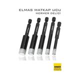 Mbb E-Ticaret Mermer Delme Elmas Matkap Ucu - 5'li Porselen Karo Seramik Taş, Cam, Granit Için Elmas Matkap Uçları