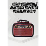 Mbb E-Ticaret Nostalji Radyo Bluetooth Hoparlör USB-SD Kart Giriş Led Fener Işıklı Bataryalı Pilli