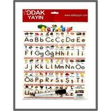 Mbb E-Ticaret Odak A4 Kalemli Alfabe Yazı Çalışma Kartı-(***12 Adet***)