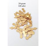 Mbb E-Ticaret Oya Abiye Bileklik Kolye Pleksi Metalik Plastik Pul Altın Renk 24 Gram 120 Adet - Bnc540