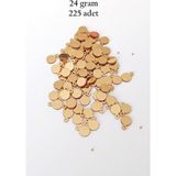 Mbb E-Ticaret Oya Abiye Bileklik Kolye Pleksi Metalik Plastik Pul Altın Renk 24 Gram 225 Adet - Bnc553