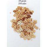 Mbb E-Ticaret Oya Abiye Bileklik Kolye Pleksi Metalik Plastik Pul Altın Renk 24 Gram 255 Adet - Bnc543