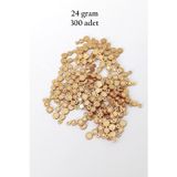 Mbb E-Ticaret Oya Abiye Bileklik Kolye Pleksi Metalik Plastik Pul Altın Renk 24 Gram 300 Adet - Bnc558
