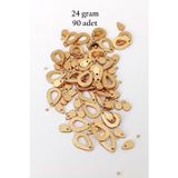 Mbb E-Ticaret Oya Abiye Bileklik Kolye Pleksi Metalik Plastik Pul Altın Renk 24 Gram 90 Adet - Bnc556