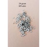Mbb E-Ticaret Oya Abiye Bileklik Kolye Pleksi Metalik Plastik Pul Gümüş Renk 24 Gram 105 Adet - Bnc561