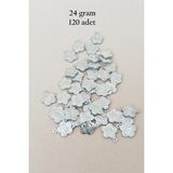 Mbb E-Ticaret Oya Abiye Bileklik Kolye Pleksi Metalik Plastik Pul Gümüş Renk 24 Gram 120 Adet - Bnc584