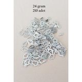 Mbb E-Ticaret Oya Abiye Bileklik Kolye Pleksi Metalik Plastik Pul Gümüş Renk 24 Gram 210 Adet - Bnc573