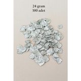 Mbb E-Ticaret Oya Abiye Bileklik Kolye Pleksi Metalik Plastik Pul Gümüş Renk 24 Gram 390 Adet - Bnc567