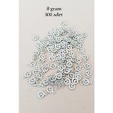 Mbb E-Ticaret Oya Abiye Bileklik Kolye Pleksi Metalik Plastik Pul Gümüş Renk 8 Gram 100 Adet - Bnc516